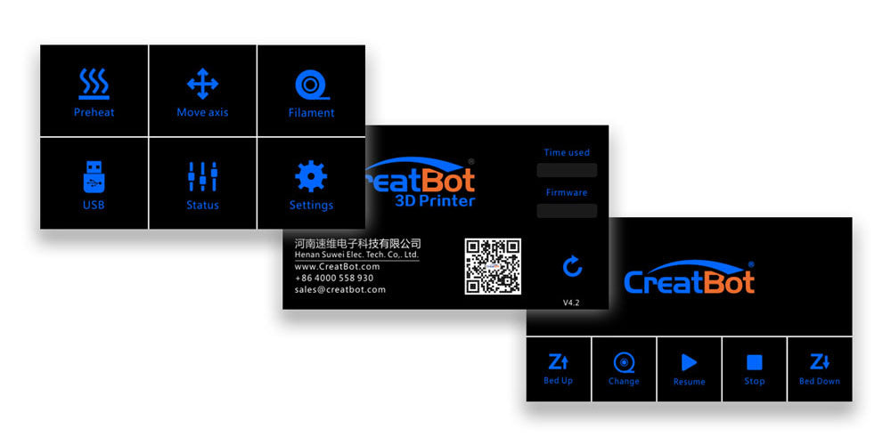 CreatBot DE / DE Plus 3D Printer EASY TOUCH SCREEN