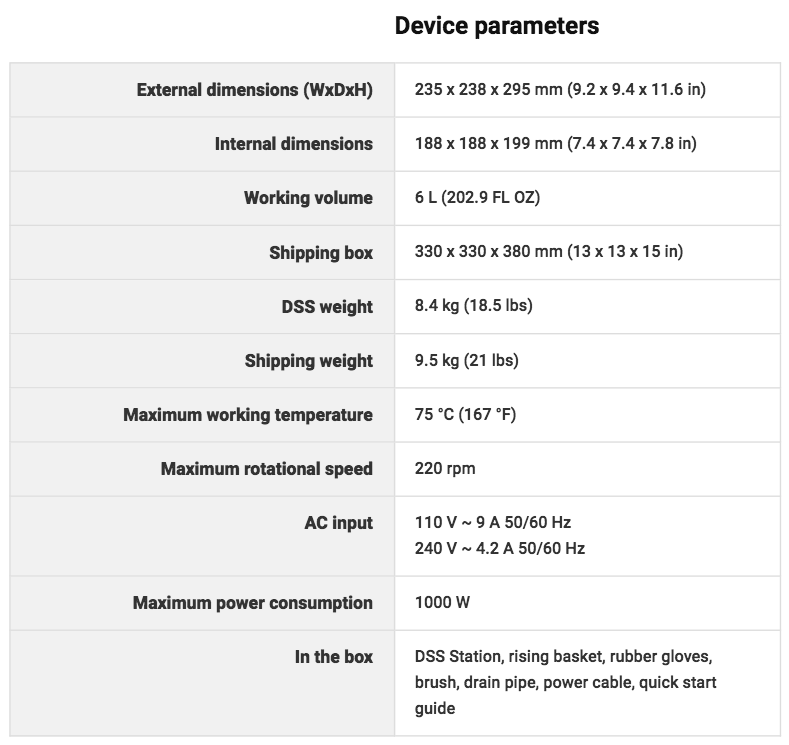 Zortrax DSS (Dissolvable Support System) Station Specification