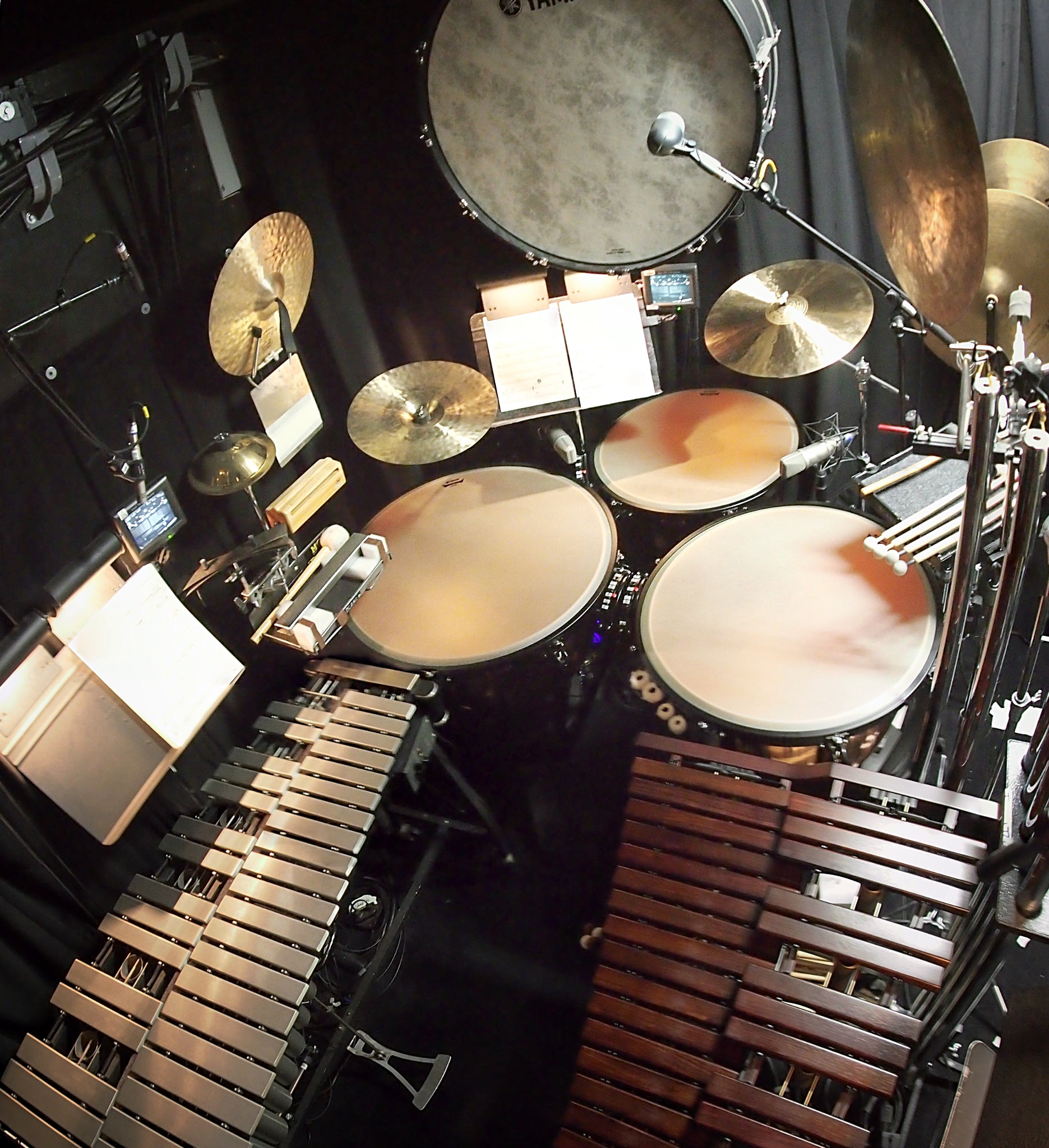 Andy Blanco's percussion setup for the Broadway production of Nice Work If You Can Get It.