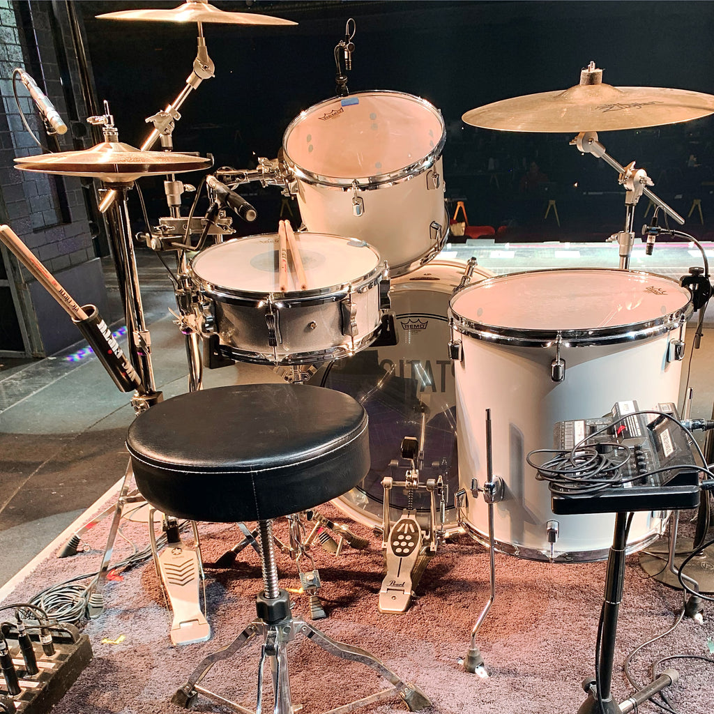 Photo of Clayton Craddock's setup for the Broadway production of Ain't Too Proud.