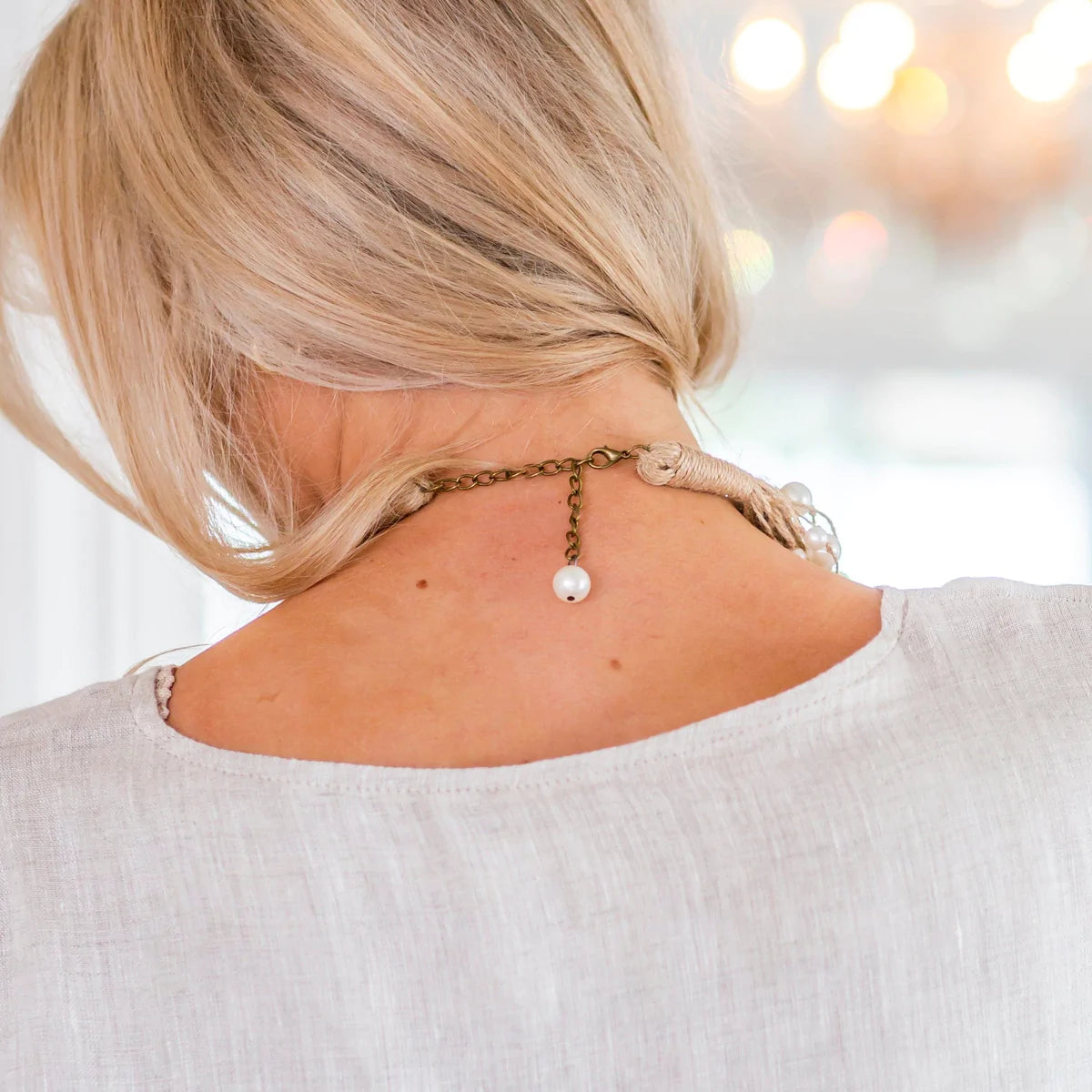 Multi Strand Cluster Pearl Necklace