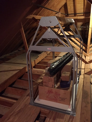 Loaded VersaLift in the attic