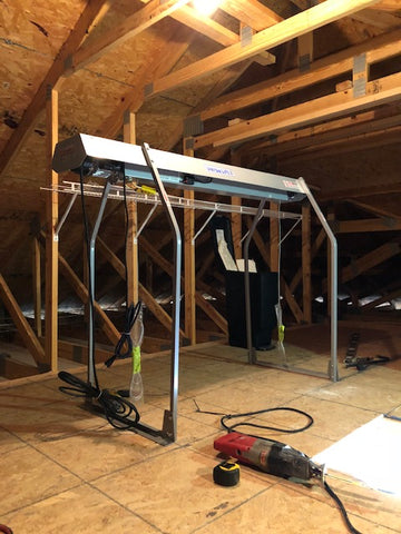 Installed VersaLift head piece and legs in the attic