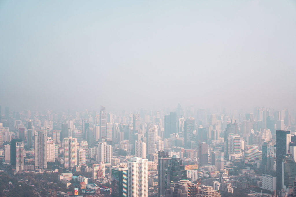 Air pollution haze over the city