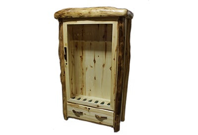 Aspen Log 1 Drawer Gun Cabinet In Flat Wades Furniture