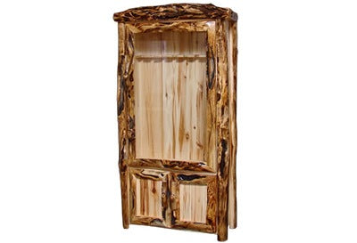 Aspen Log Lower Door Gun Cabinet In Log Front 39 W Wades Furniture