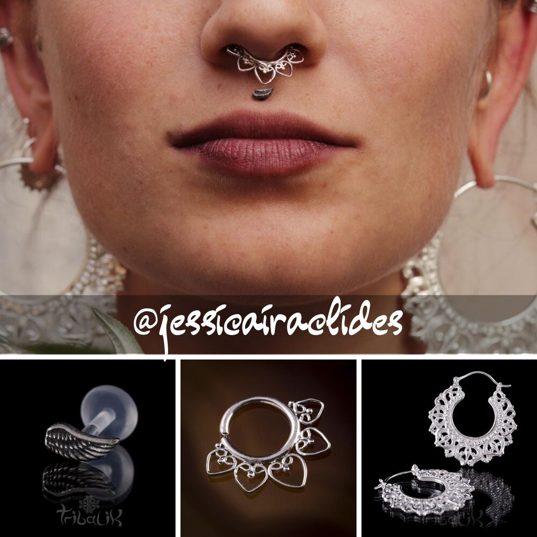 Jessica Iraclides wearing Tribalik Jewellery