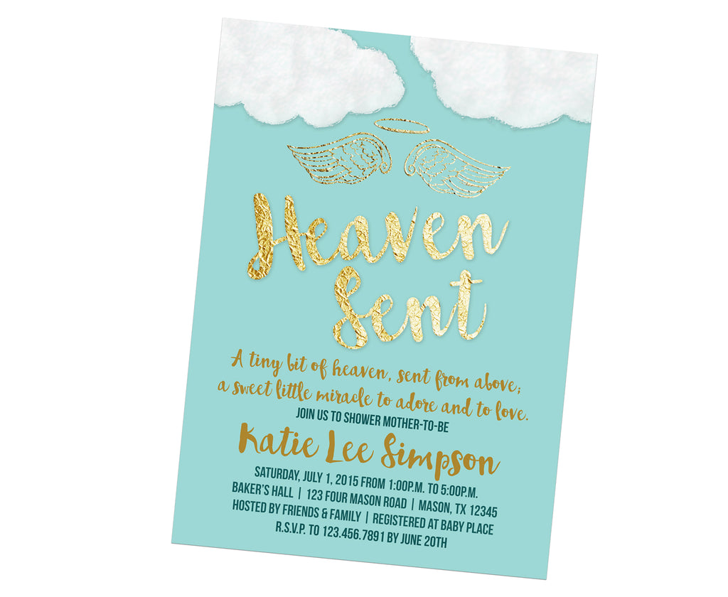 heaven sent baby shower invitations girl