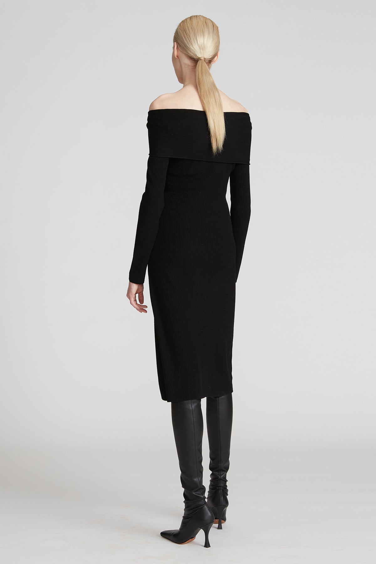 Slacks and Chinos Wide-leg and palazzo trousers Womens Clothing Trousers Halston Wool Jolie Off-the-shoulder Sweater Dress in Black 