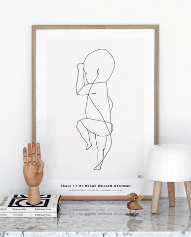 The birth poster continuous line