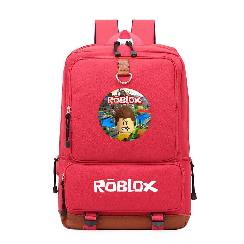 Roblox Red Nose Day Roblox Colorful Logo Pattern Red Backpack