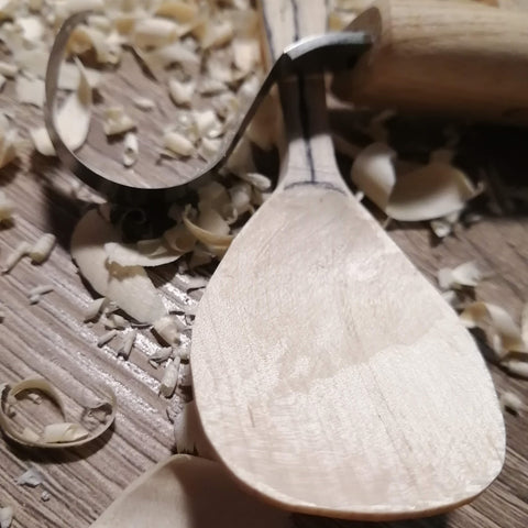 initial bowl hollowing with hook knife 