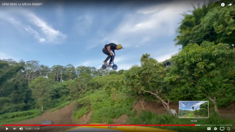 Ryan Williams jumps a Wildcat Mini BMX on the Mega Ramp