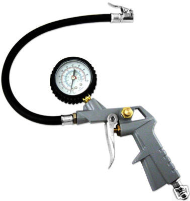 compressor tire inflator with gauge