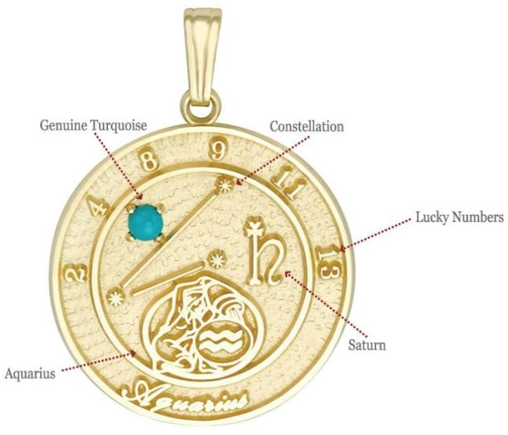 Details about   Real Genuine Diamond Zodiac Sign Aquarius Water 3D Pendent 10K Gold Finish Charm