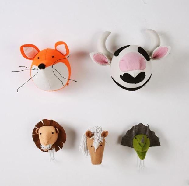 stuffed animal heads for nursery