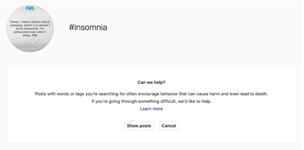 instagram #insomnia trigger warning