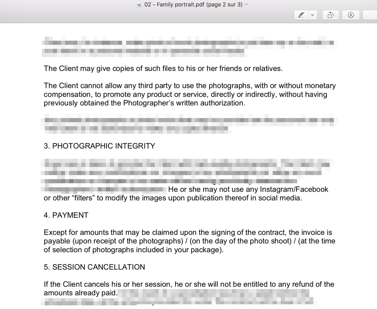 Photography contract templates basic edition F8ISO400 votre