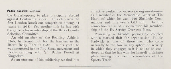 Article on Paddy Padwick