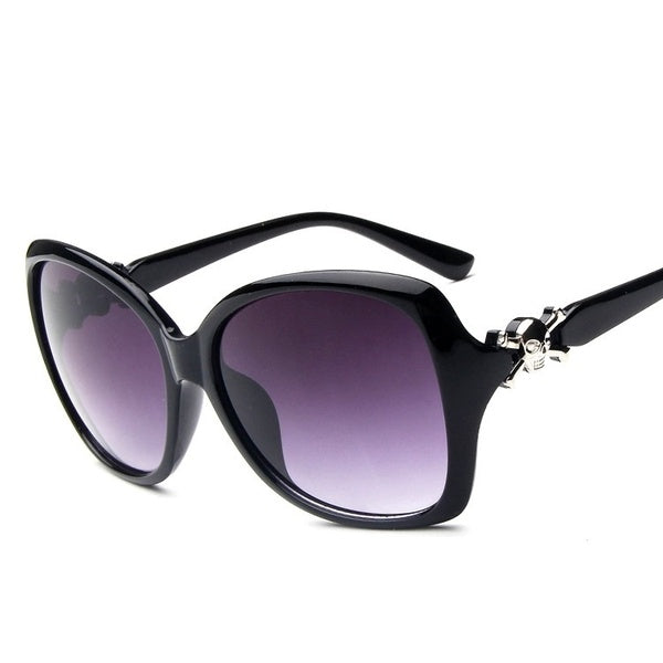 

Women Fashion Outdoor Big Black Frame Sunglasses (purple)