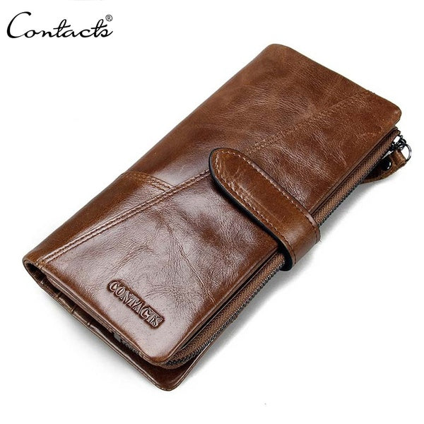 

Men's Fashion Genuine Leather Wallet (19 cm / brown)