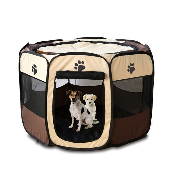 

Pop Up Dog Playpen Kennel (S / beige&blue)