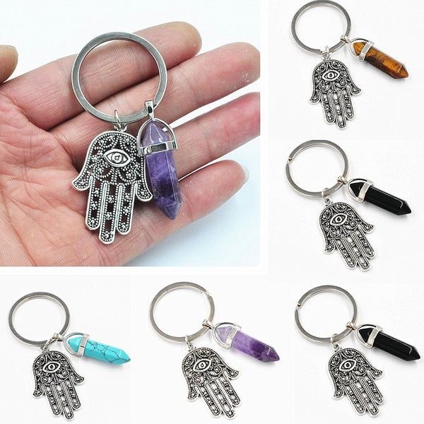 Natural Quartz Crystal Point Chakra Healing Stone Gem Stone Pendant Keyring Key Chain Ring Family Gifts (transparent)
Natural Quartz Crystal Point Chakra Healing Stone Gem Stone Pendant Keyring Key Chain Ring Family Gifts (transparent)