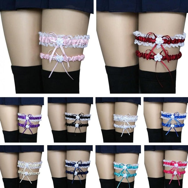 

2Pcs/Set Bridal Leg Garter (purple)