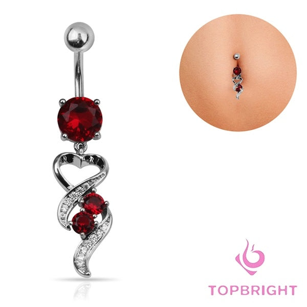 

TOPBRIGHT Women's Heart Pendant Belly Ring Body Jewelry (Default Title)