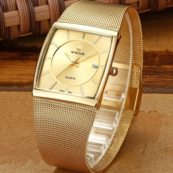 

Men's Square Dial Watch (golden)