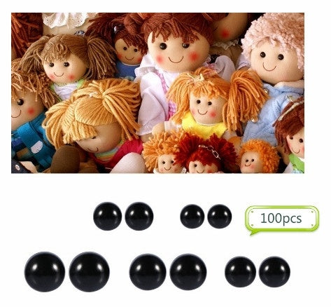

Black Plastic Safety Eyes for Dolls & Puppets (100 pcs)