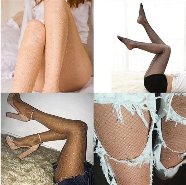 

Women's Sexy Crystal Mesh Fishnet Club Stockings (7 Colors) (1 PC / black)
