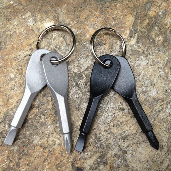 

2 Keys Stainless Keychain Screwdriver Pocket Tool