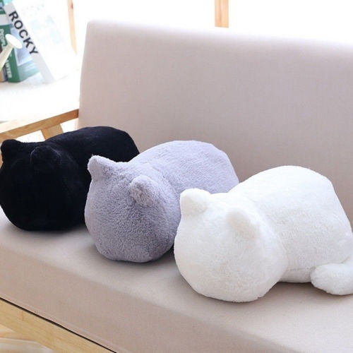 

Cat Cartoon Cushion Plush Stuffed Pillow (white)