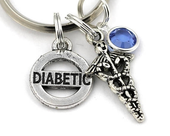 Diabetic,cross Keyring,Medical Alert Keychain,Awareness Diabetic Key Ring