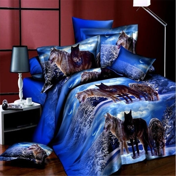 

Wolf Bedding Sets 3D Bedclothes Duvet Cover Sets Bed Linen Bed Sheet Sets Bed Sheet Twin/Queen Size