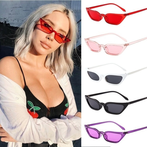 

New Trend Small Frame Sunglasses Transparent Ocean Piece Cat Eye Sunglasses Fashion Street Sunglasses (brown)