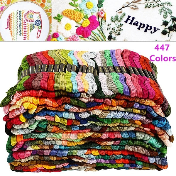 

100/450Pcs Cotton Cross Floss Stitch Thread (100 colors / multicolor)