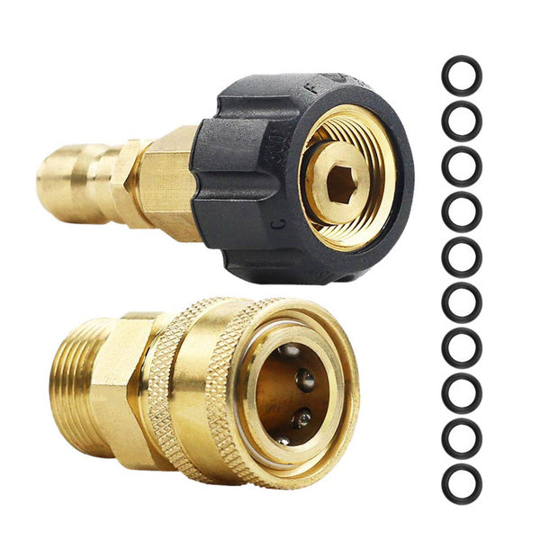 

Pressure Washer Adapter Set, Quick Connector, M22 14mm Swivel To M22 Metric Fitting,M22-14 Swivel + 3/8 Plug, 3/8 Quick Disconnect + M22 Male Quick Connect Kit,5000 PSI