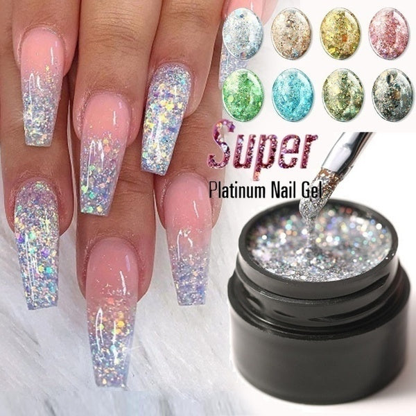 

Sparkly Super Platinum Nail Gel
