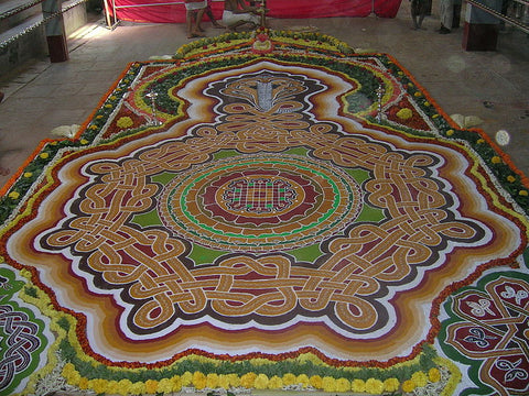 A Mandala drawn during a sacred nagamandala ritual