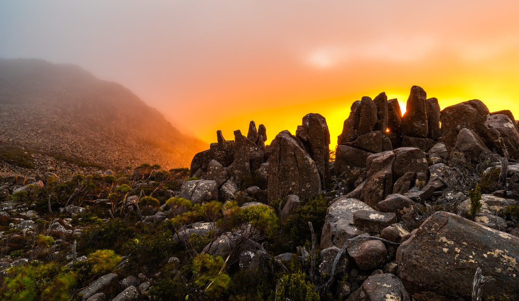 Mount Wellington, Tasmania, at sunrise. By Geoff Murray