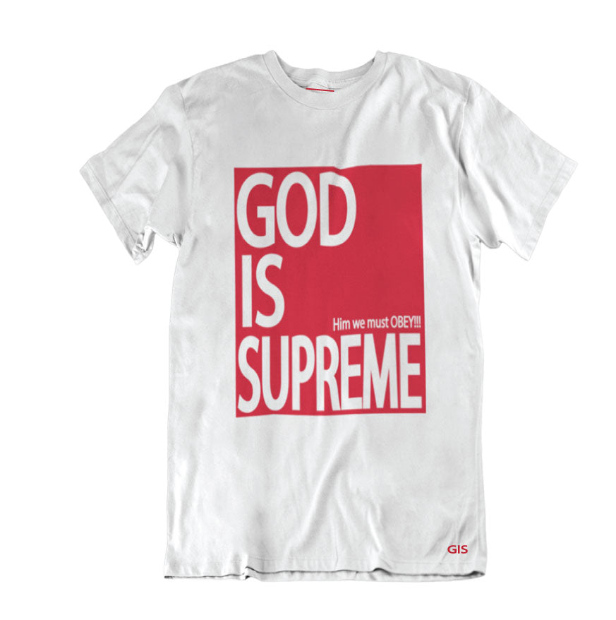 white and red supreme t shirt