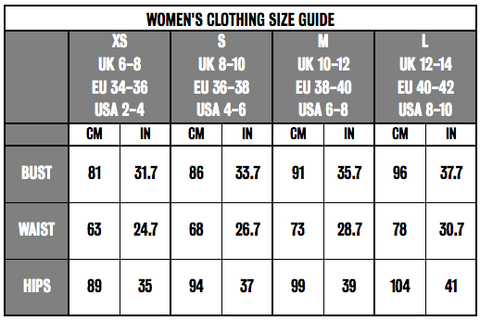 Womens clothing size guide