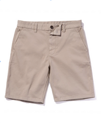 Oceanworks buttons on khaki shorts from Outerknown