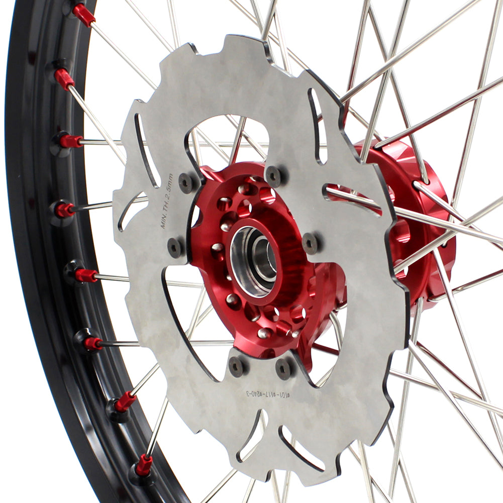 KKE 21&18 21&19 Wheels for HONDA CR125R 1995-1997 CR250R 1995-1996 Red Nipples