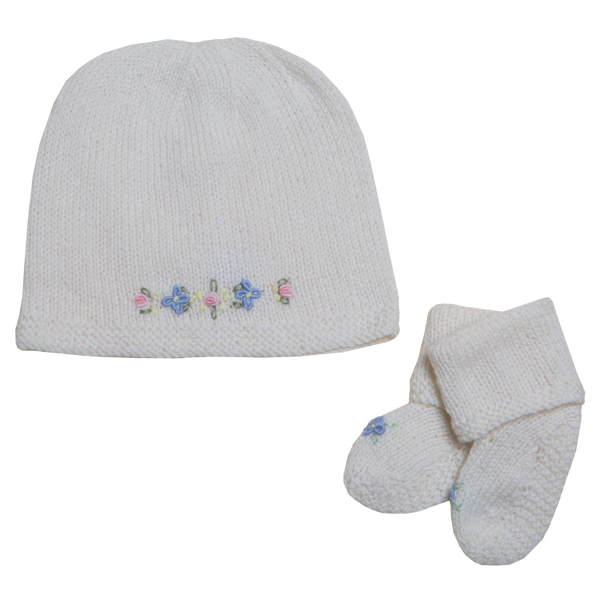 cashmere baby hat and booties
