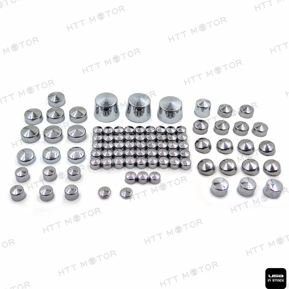87pc Chrome Bolt Cap Dress Compatible with 00-06 Harley Softail Engine & Misc Bolt Nut Cover HTTMT MT247-024 