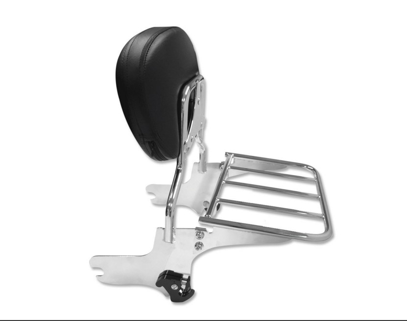 HTT Chrome Detachable Backrest Sissy Bar with Luggage Rack for 1997-2008  Harley Touring Electra Glide Road Glide Road King Street Glide