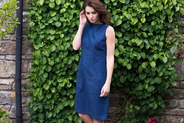 denim pinafore dress